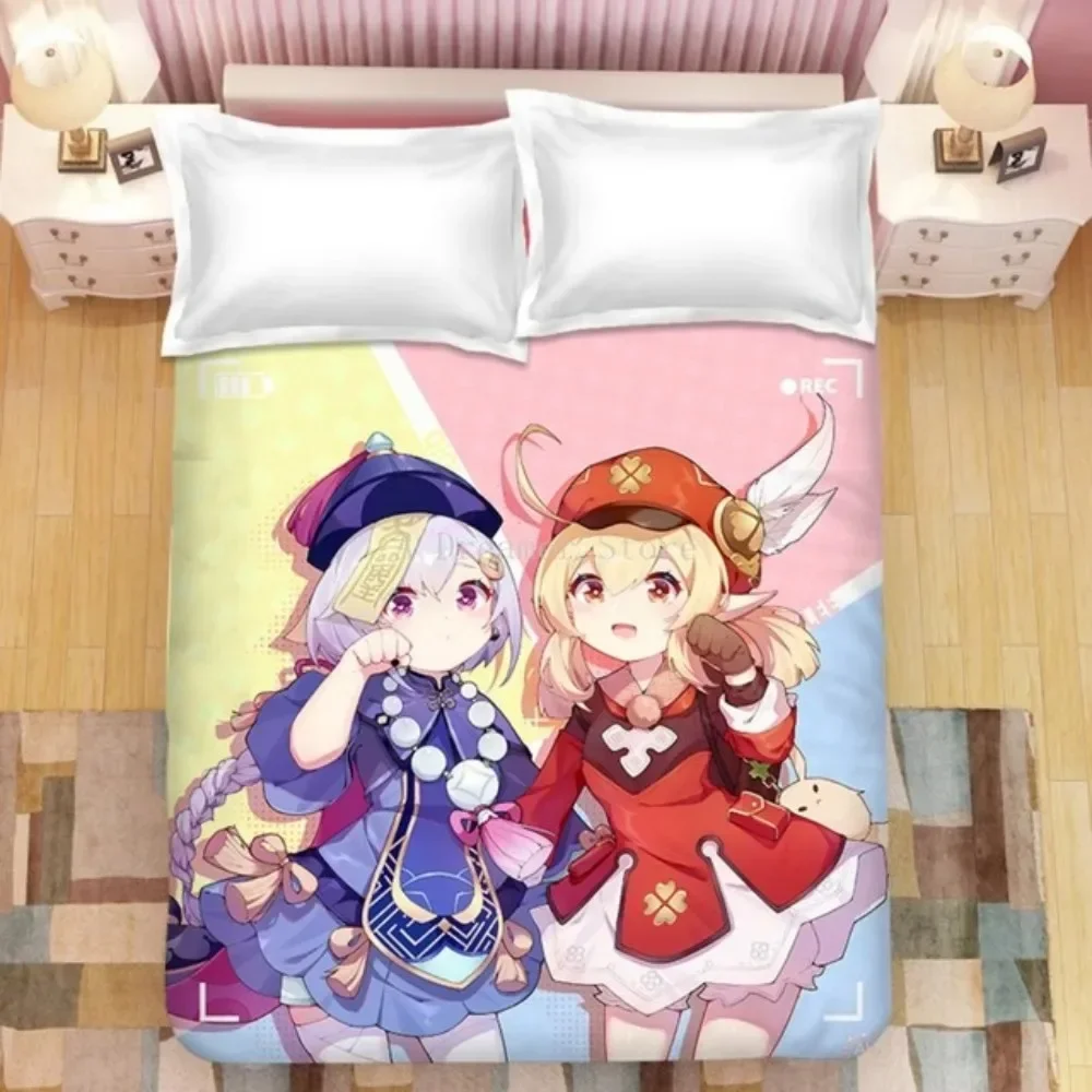 

Gaming Genshin Impact Eula 3D NEW Duvet Cover Pillowcase Bedding Set Adult Boy Girl Bedroom Decoration Single Double Large