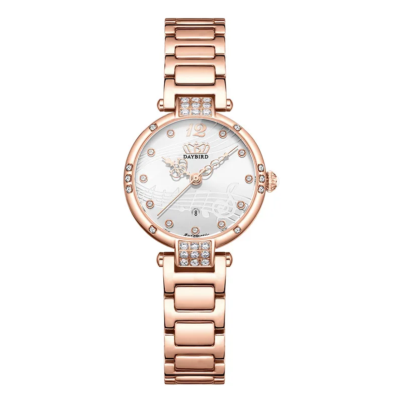 Crown Design Fashion Ladies Watch High Quality Luxury Automatic Mechanical Watch for Women Trend Rose Gold Lady Wrist Watch