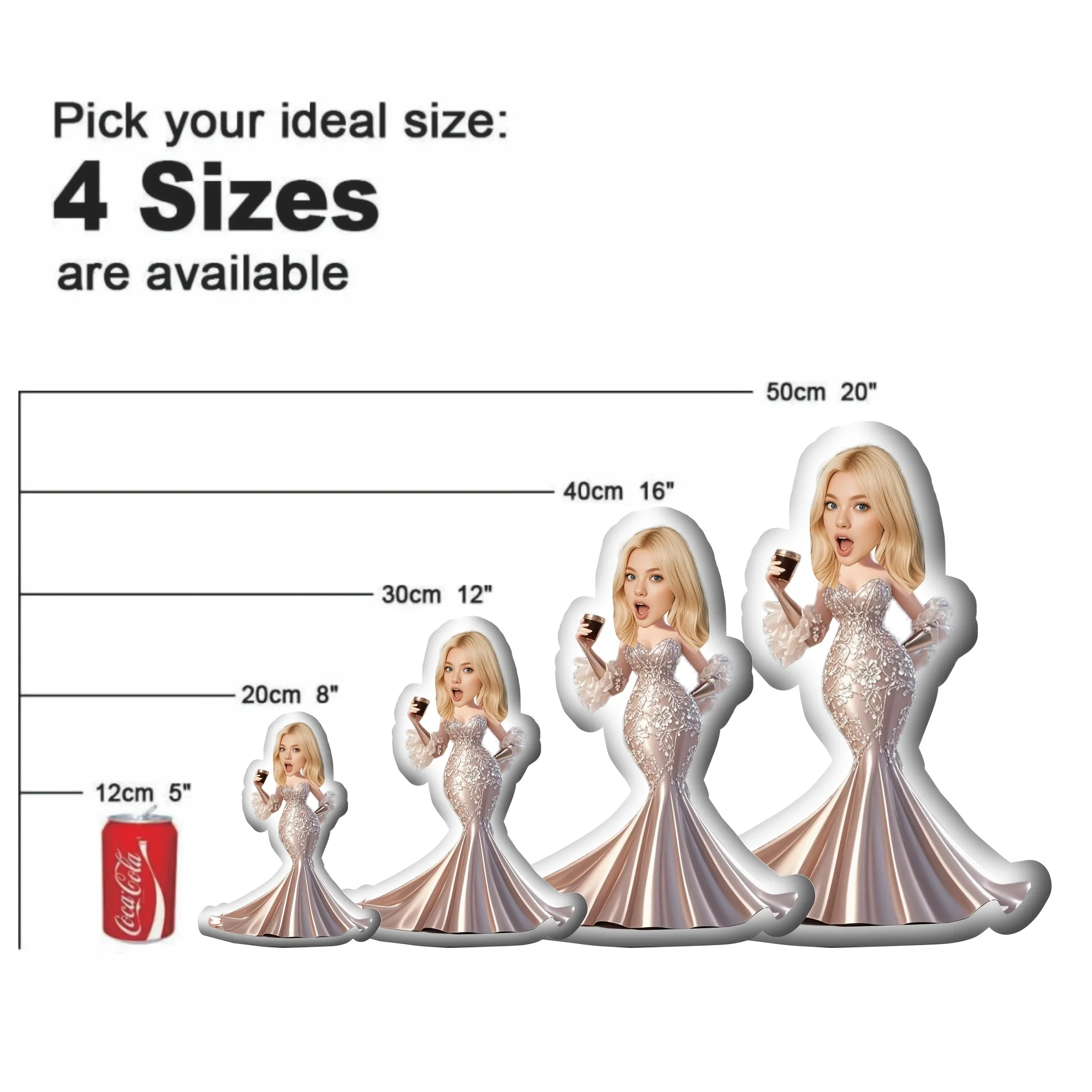 Personalized Princess-Style Evening Gown Plush Face Pillow—The Perfect Gift for Both Men and Women