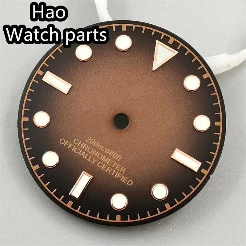 قرص متدرج 29 ملم عتيق أسود بني مع إبرة ندفة الثلج باللون الذهبي الوردي NH35 36 ETA2824 2836 ملحقات تعديل الساعة