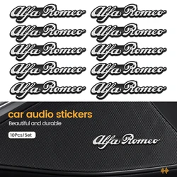 3D Metal Car Audio Stickers Auto Badge Emblem Decoraiton Accessories for Alfa Romeo Giulia Stelvio MiTo Giulietta Tonale ALFA 4C