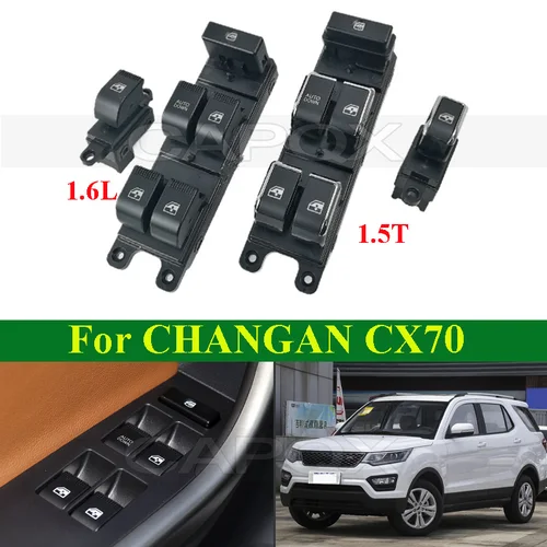 Imagen 1 del producto CAPQX-Interruptor de elevación de ventana eléctrica de coche, botón regulador de Control de elevalunas de vidrio para puerta eléctrica CHANGAN CX70 1,5 T 1.6L
