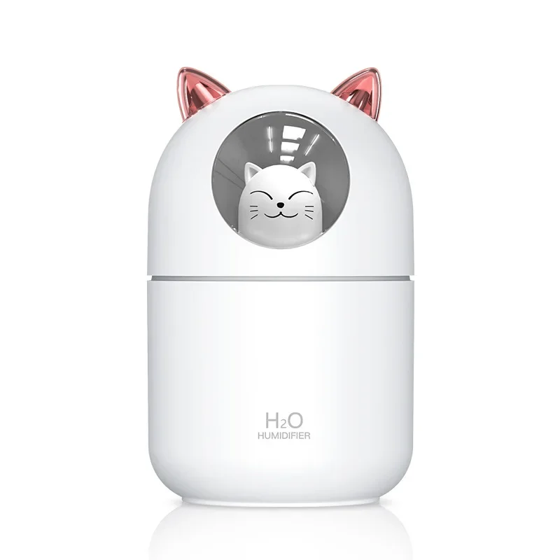 300ML Cute Rabbit USB Aroma Essential Air Humidifier with LED Night Lamp - Ultra-Silent Mist Maker and Air Purifier Humificador