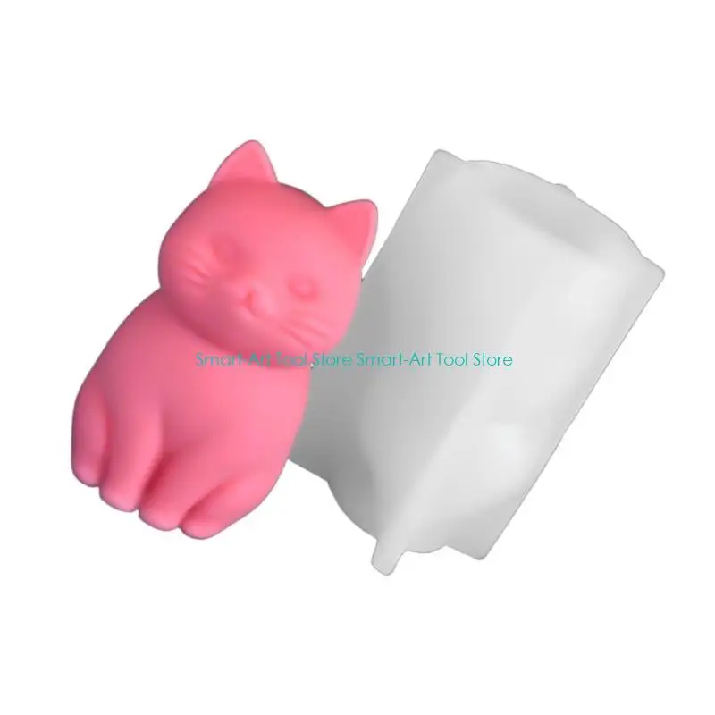 القطط E1PB على شكل شمعة القوالب ، قوالب شمعة القطط الحيوانية لصنع الشمعة