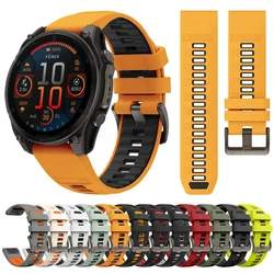 Silicone Two Tone Strap For Garmin Fenix 8 8X 7X 7 6X Pro Epix Pro Gen 2 47mm 51mm/Fenix 5X 5Plus QuickFit 22mm 26mm Watchbands