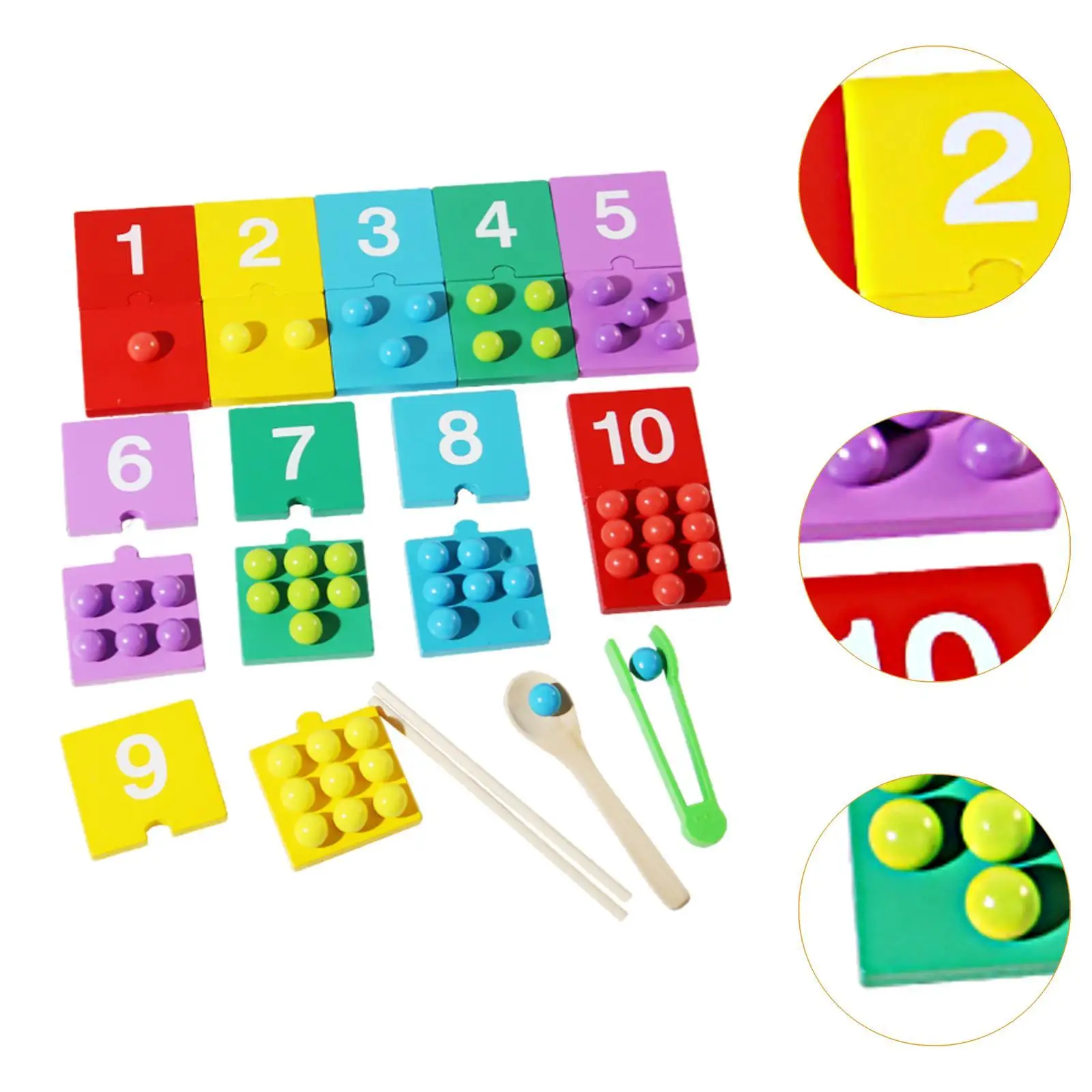 Color Sorting Toys Montessori Math Beads Counting Toy,Clip Beads Matching Game for Kindergarten 3 Year Old+ Birthday Gifts