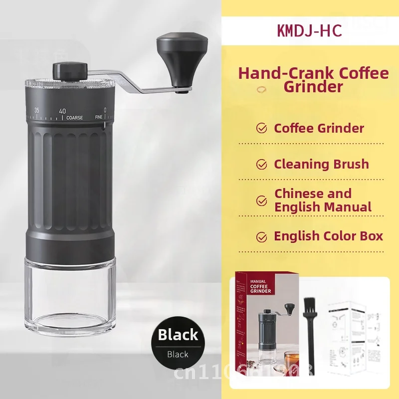 

Портативная кофемолка Kolitong с ручным заводом, керамический и сердечник из нержавеющей стали, регулируемый шлифовальный коммерческий кофе для ручного заваривания