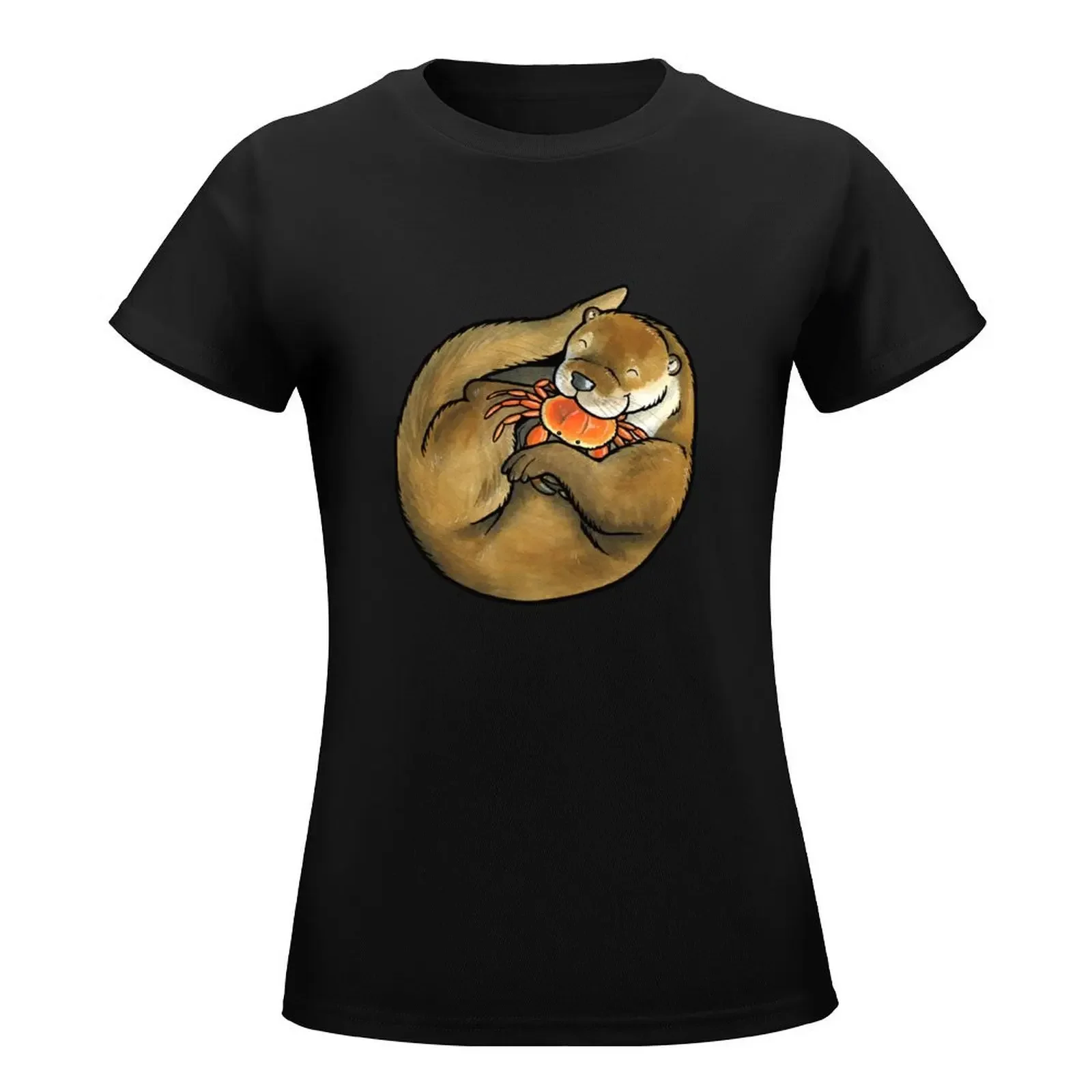 European or river otter T-Shirt korean fashion oversized funny anime clothes tops Women