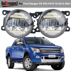 2 X Car Front LED Fog Light DRL Assembly For Ford Ranger PX PX2 P375 T6 2012-2021 30W H11 Fog Daytime Running Lamp 8000LM 12V