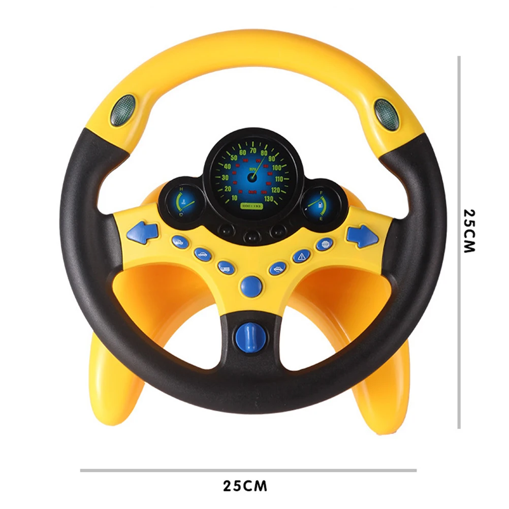 1pc Co-stuurwiel Rijden Simulatie Stuurwiel voor kinderen Premium materiaal Leuk cadeau 8+ jaar Geel Licht