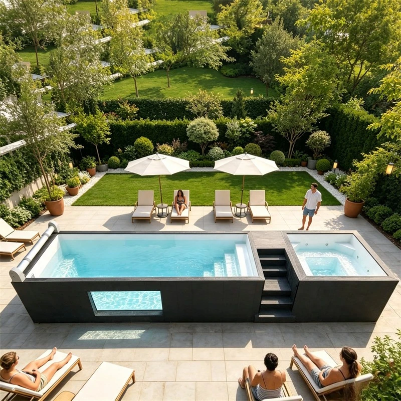 Customized Size Backyard Swimming Pool Container Swimming Pool 20ft Home Family Small Size Outdoor Swimming Pool