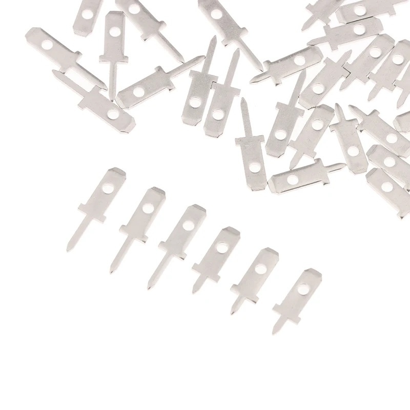 50pcs 2.8 Inserts Plug Spring Terminal PCB Solder Lug Thickness 0.8mm One Legs ,PCB Welding Sheet
