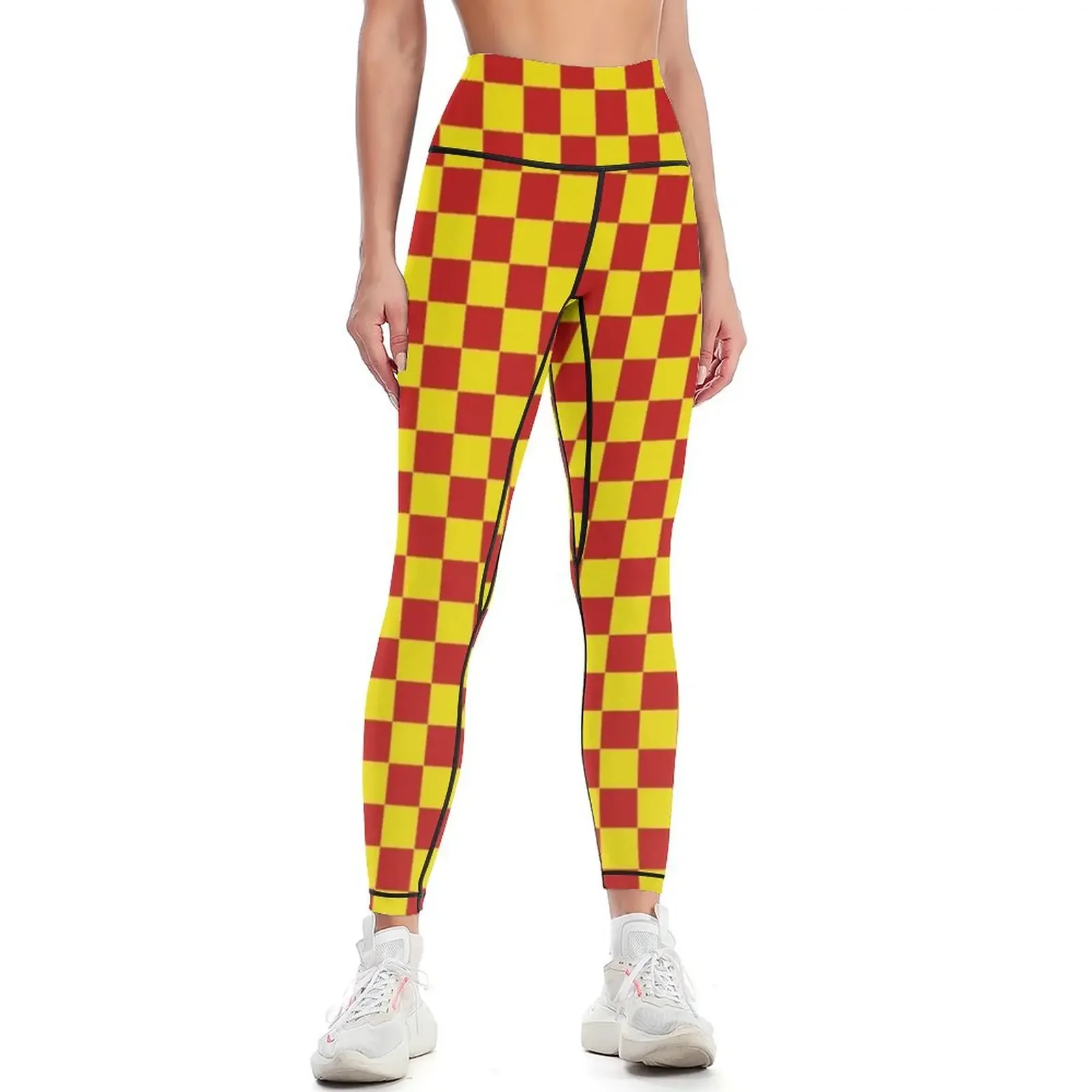 

Fast food (red and yellow checkerboard) Leggings sportswear woman gym 2025 sportswear for gym Womens Leggings