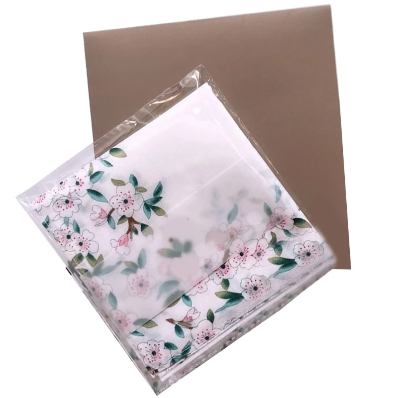 Y1UB Cotton Ladies Handkerchief, Pocket Cotton Towel Soft Fashionable Flower Printed