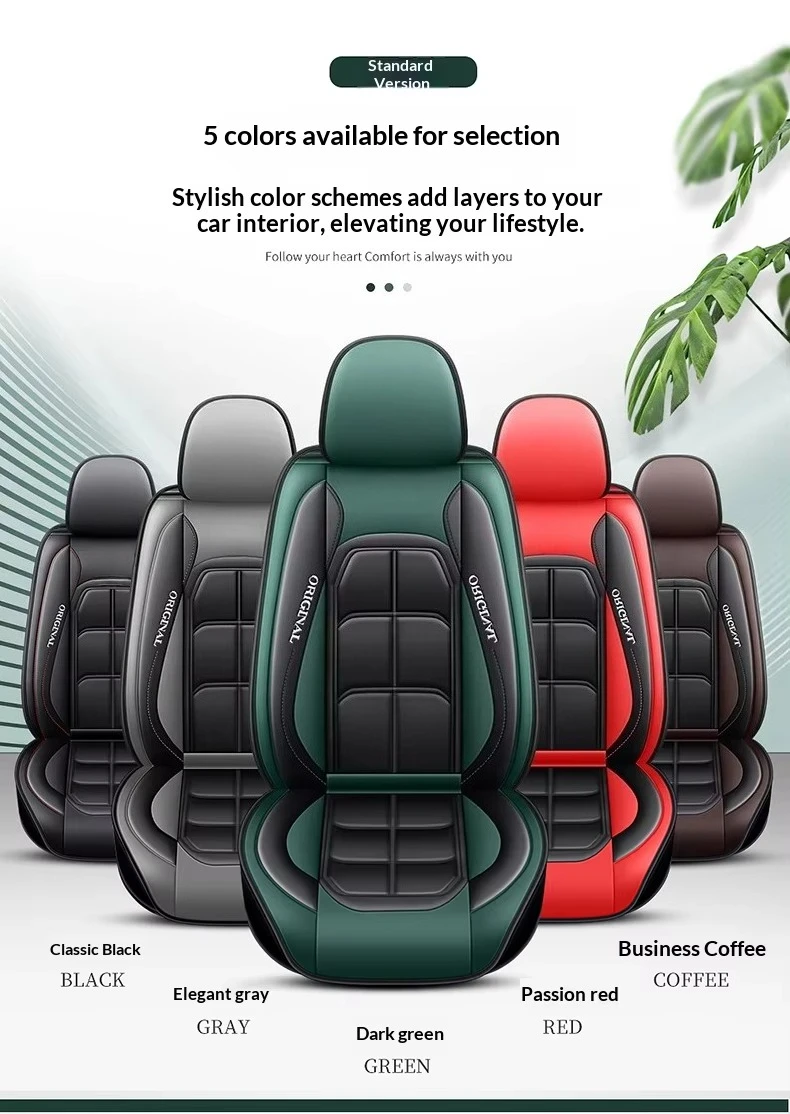 

Luxury Sport Leather Car Seat Covers Full Set Interior Accessories Decoration Cushion Premium Car Seat Cover