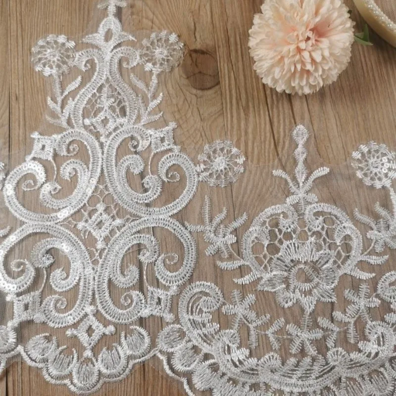 11yards Sparkling Lace Accessories European Export Polyester Lace Wedding Dress Curtains and Bedding Art