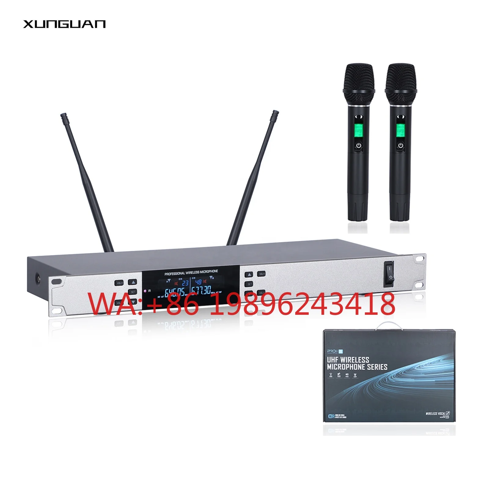 

VS2300 Good Price Metal Handheld Microfone UHF IR Wireless Microphone 2CH for Singing/Conference/KTV/Party