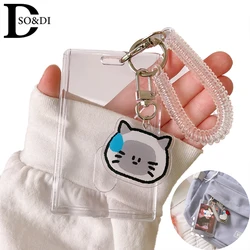 1Pc Transparent Acrylic Photocard Holder 4 Inch Kpop Album Photocard Kawaii Bus Card Id Holder Pendant Cartoon Keychain Gifts