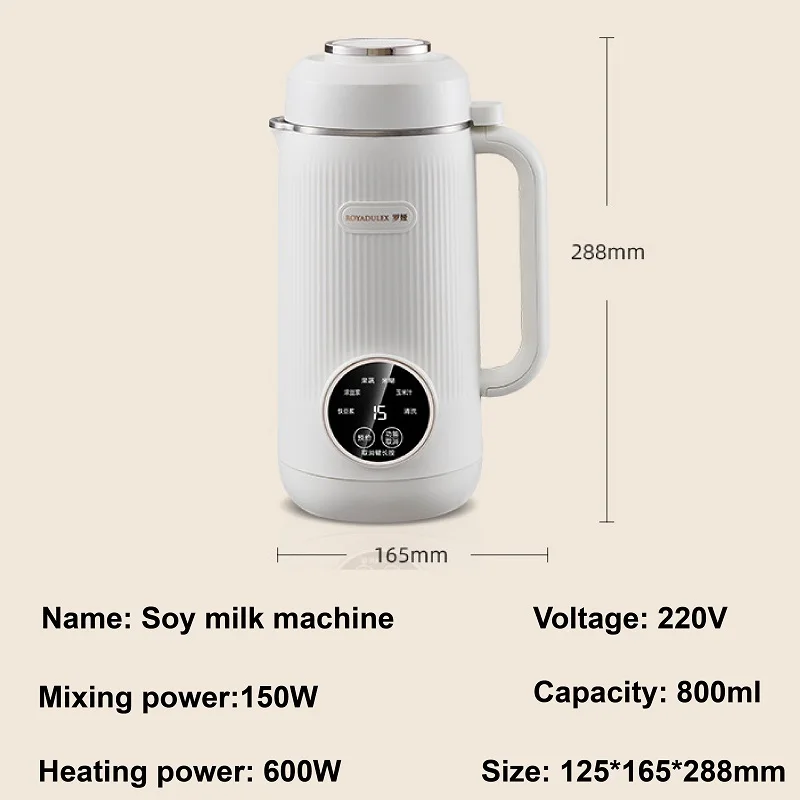 220V Electric Soy Milk Machine 800ml Juicer Kitchen Food Blender Multifunctional Wall Breaking Machine Kitchen Appliances