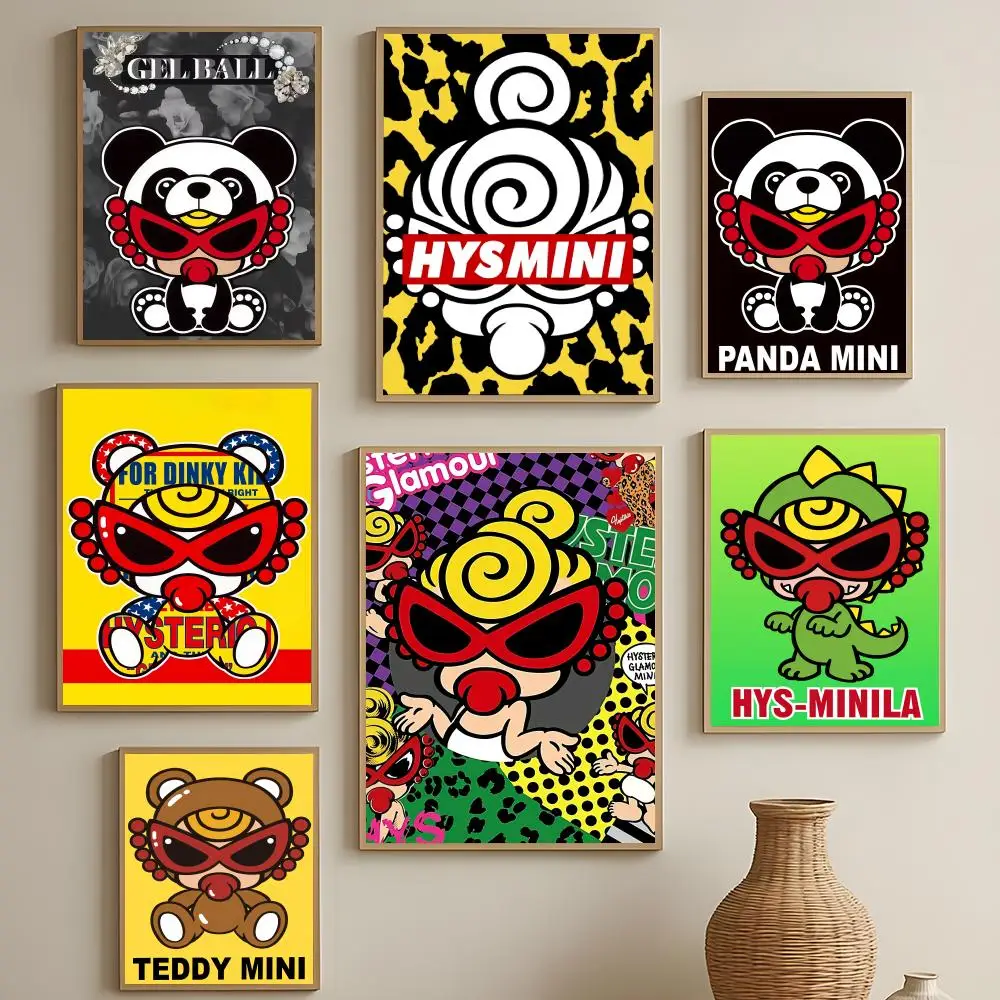Brand Hysteric Mini Poster HD Self-Adhesive Waterproof Wall Art Easy to Apply Multi-Scene Decor