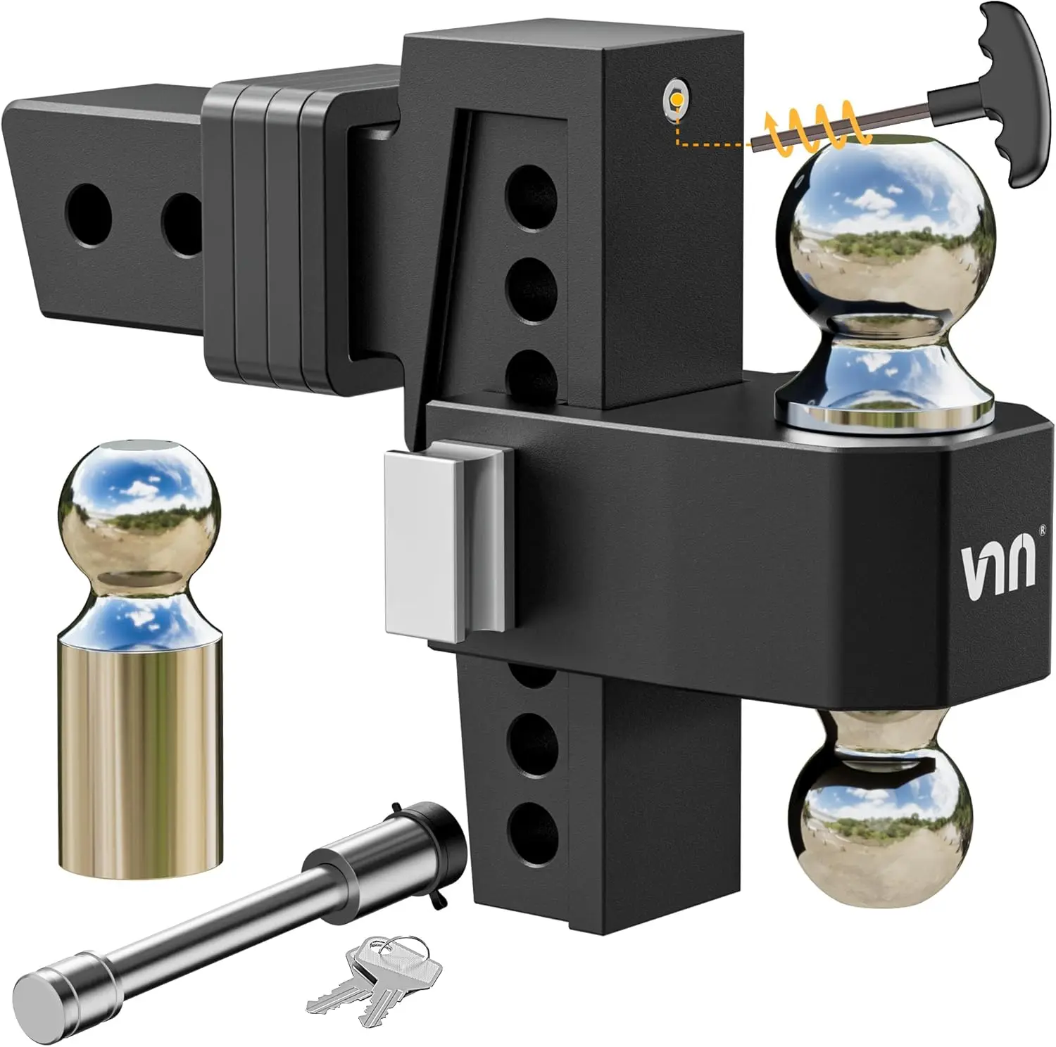 

Drop Hitch 2.5' Receiver, 6' Drop, Black, 3 Ball Mounts 1-7/8', 2', 2-5/16', 18,500 LBS GTW