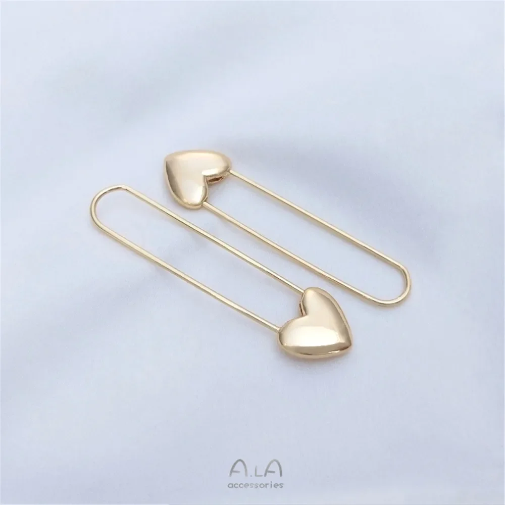 

14K Gold Plated Paper clip, earrings, heart-shaped pins, earrings, simple personality, fashion, Internet celebrity