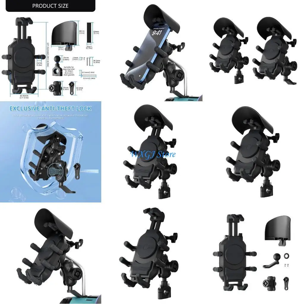 

37JE Bicycles Phone Holder 360 Rotations Phone Navigations Stand for Bike Motorcycle