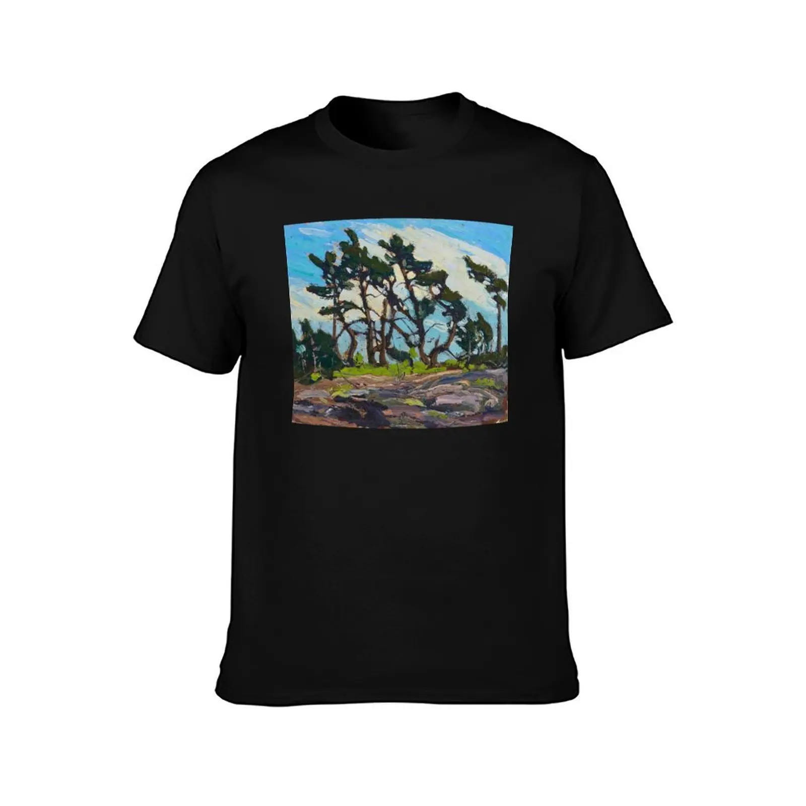 Tom Thomson - Pine Island T-Shirt All Match Print Short Sleeve Top T-Shirt