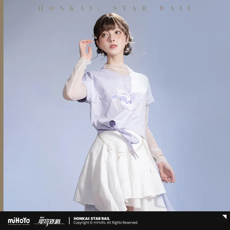 

[Genuine] miHoYo Robin T-shirt Honkai Star Rail Robin Theme Series T-shirt Costume Half Sleeve Leisure Shirt Cosplay Xmas Gifts