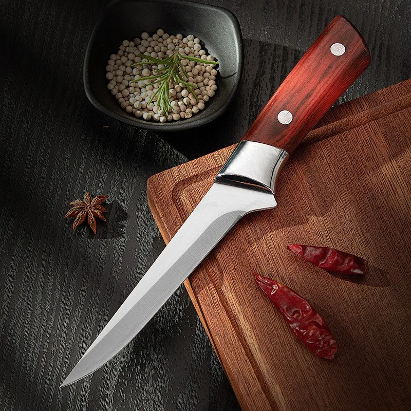 Professional bone-removing knife with knife sleeve, portable pig and sheep knife, skin peeling knife and meat cutting knife