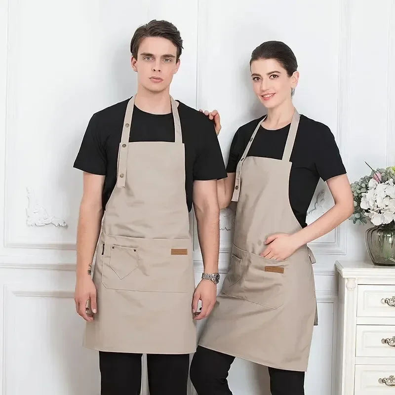 

New Fashion Kitchen Aprons for Woman Men Chef Work Apron for Grill Restaurant Bar Shop Cafes Beauty Nails Studios Uniform