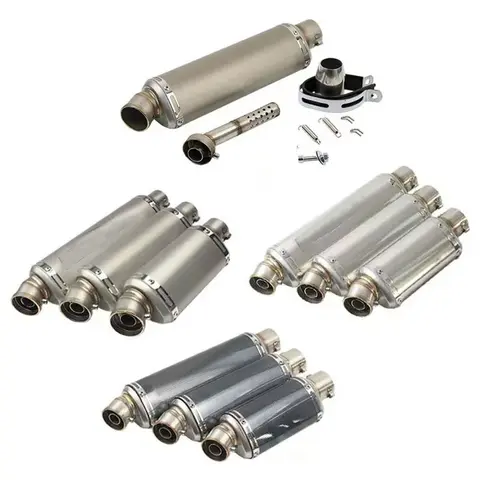 51 मिमी यूनिवर्सल मोटरसाइकिल एग्जॉस्ट मफलर एस्केप 310 370 440 मिमी पाइप 100cc-1000cc एटीवी जीपी स्कूटर fz6 pcx125 स्टेनलेस स्टील के लिए 10 best sales यामाहा FZ6 एग्जॉस्ट - №9