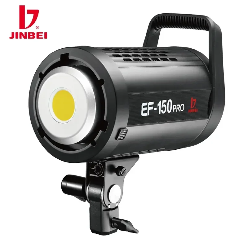 Luz de vídeo LED JINBEI EF150pro 160W com montagem Bowens, 5500K, luz diurna balanceada para fotografia e gravação de vídeo em estúdio.