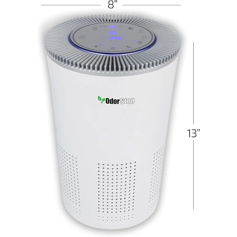 منقي هواء HEPA مع فلتر H13 HEPA ضوء الأشعة فوق البنفسجية الكربون النشط إعدادات متعددة السرعات وضع النوم والمؤقت لغرفة النوم والمكتب المنزلي