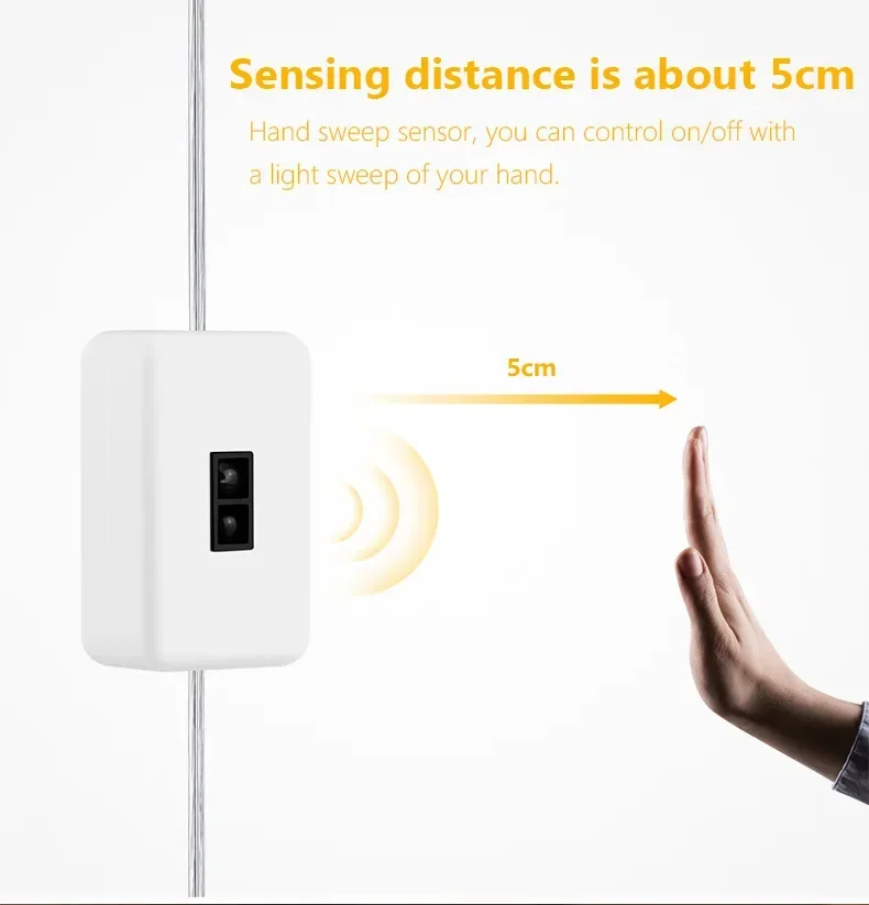 USB LED Lights Strip DC 5V LED Strip Smart Dimmer Hand Scan Sensor Switch Control Backlight Tape TV Christmas Lamp Room Decor