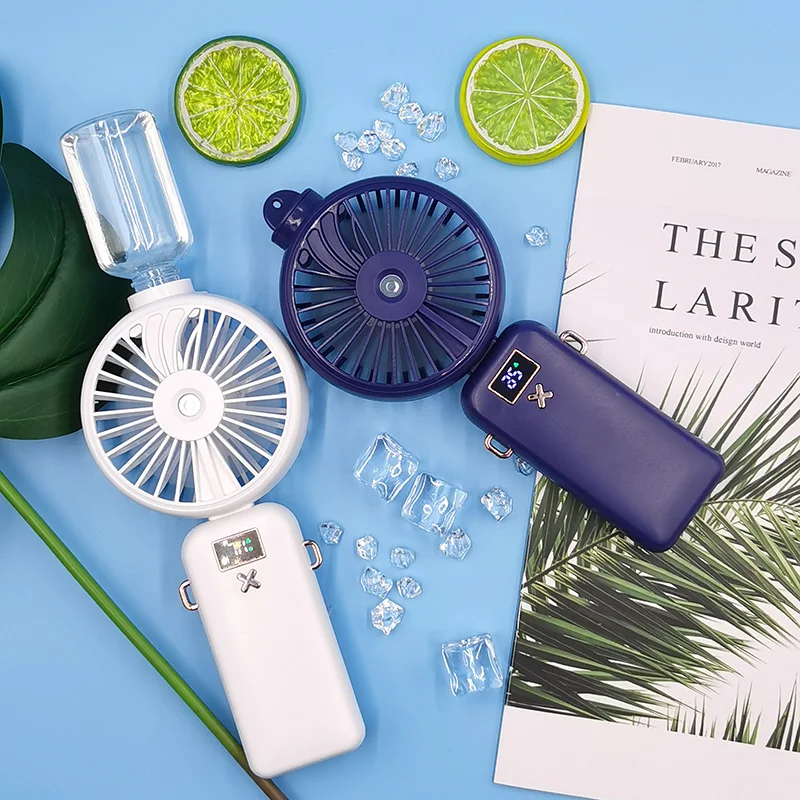 5000/2500 мАч портативный распылитель с ЖК-дисплеем, 5-ступенчатый мини электрический вентилятор, USB Перезаряжаемый беспроводной вентилятор, водяные вентиляторы