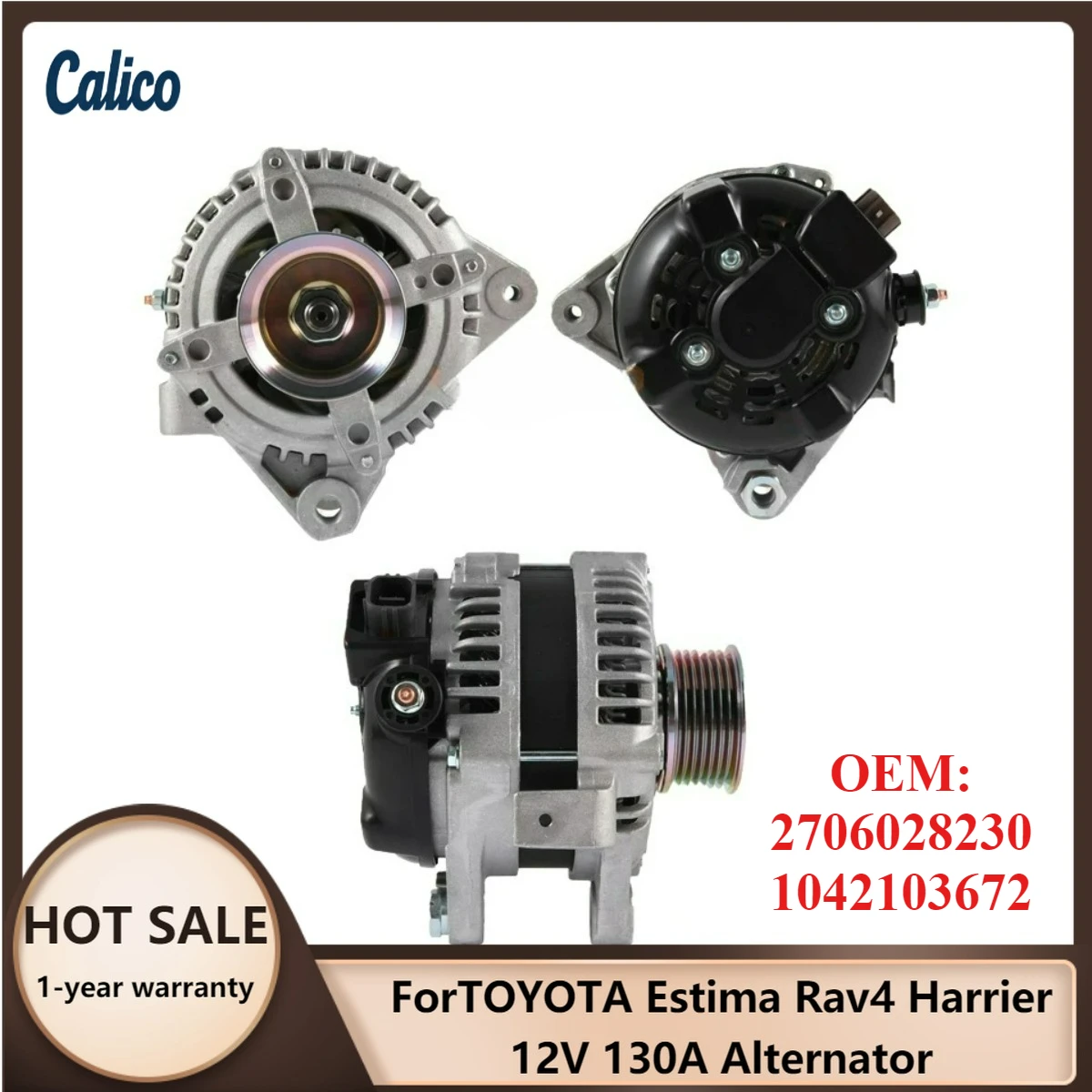 

Эксклюзивное производство. Подходит для TOYOTA Estima, Rav4, Harrier. Генератор 12В 130А. Номера деталей: 2706028230, 1042103672.