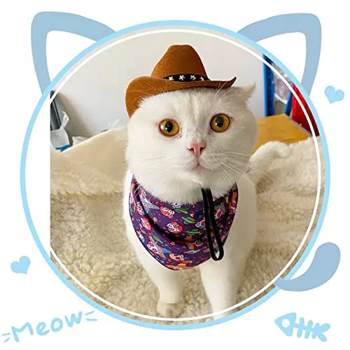 Non-woven Fabric Stylish Pets Star Cowboy Hat Soft Comfortable Adjustable Straps Caps Street Parties Photo Props For Cats Dogs