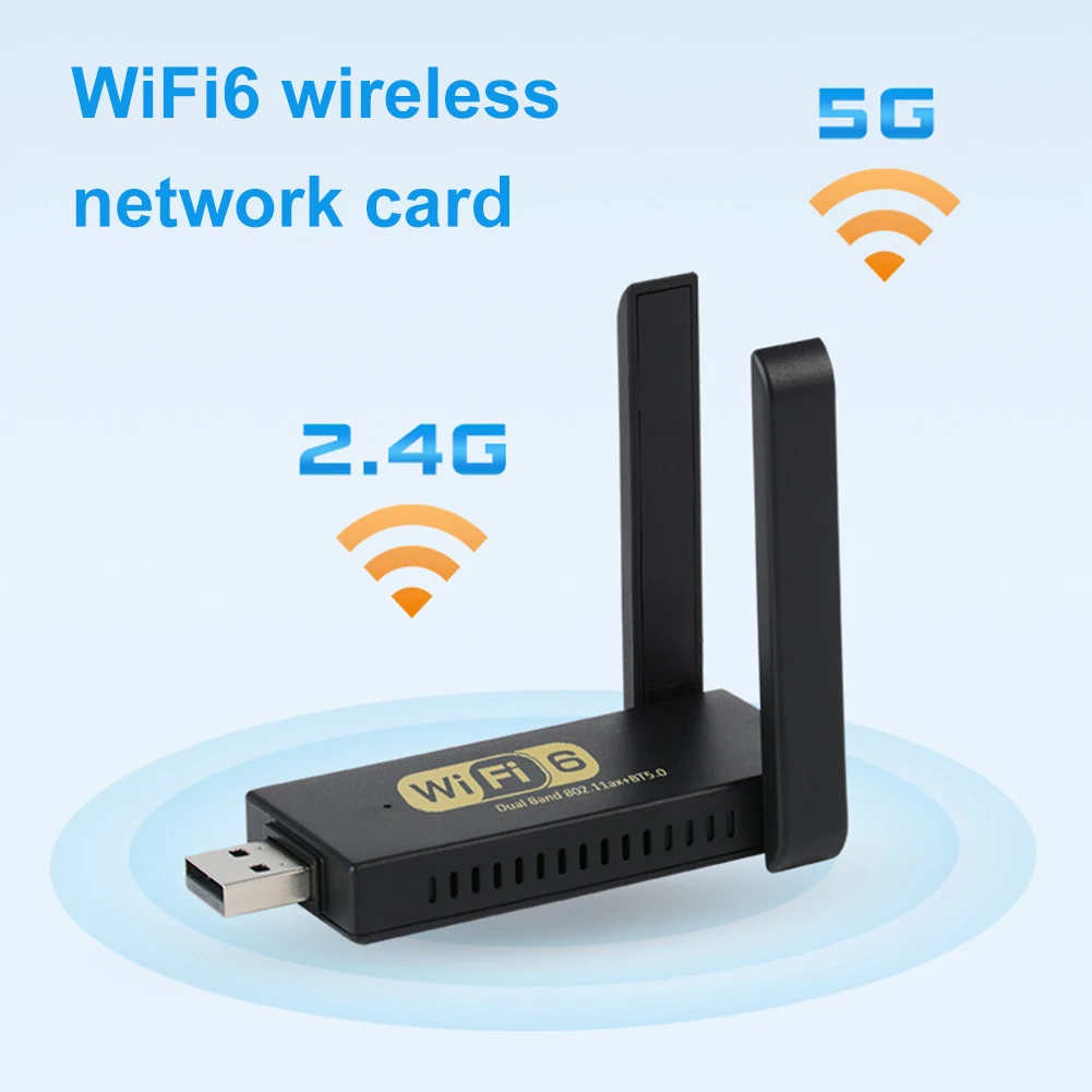 

1200Mbps WiFi 6 USB Adapter Wireless Network Card BT 5.0 WiFi6 Dongle USB LAN Ethernet Dual Band 2.4G/5G For PC Laptop Win 10/11