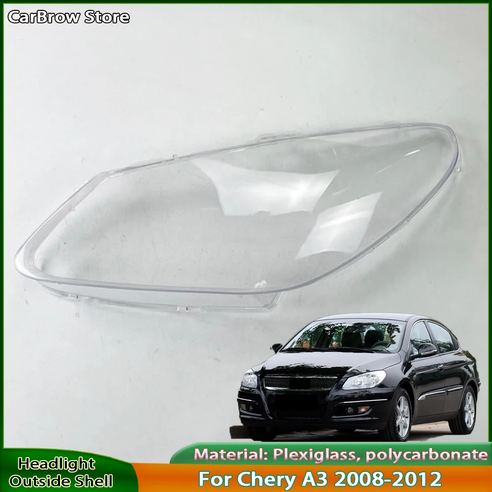 

Transparent Headlight Shell For Chery A3 2008 2009 2010 2011 2012 Headlamp Cover Replace Original Lampshade Plexiglass