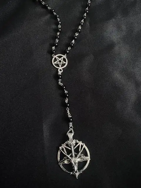 Baphomet Rosary/Mystery Rosary/Baphomet Rosary/Baphomet Rosary Necklace/Satan Goat Mendes Gift Altar Necklace