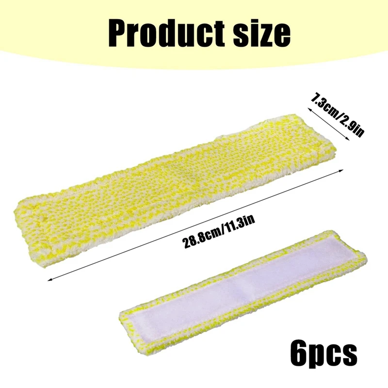 6 Pieces Microfiber Replacement Pads Steam Cleaner Wipes Windscreen Mop Cover Accessories for Karcher WV2 WV5