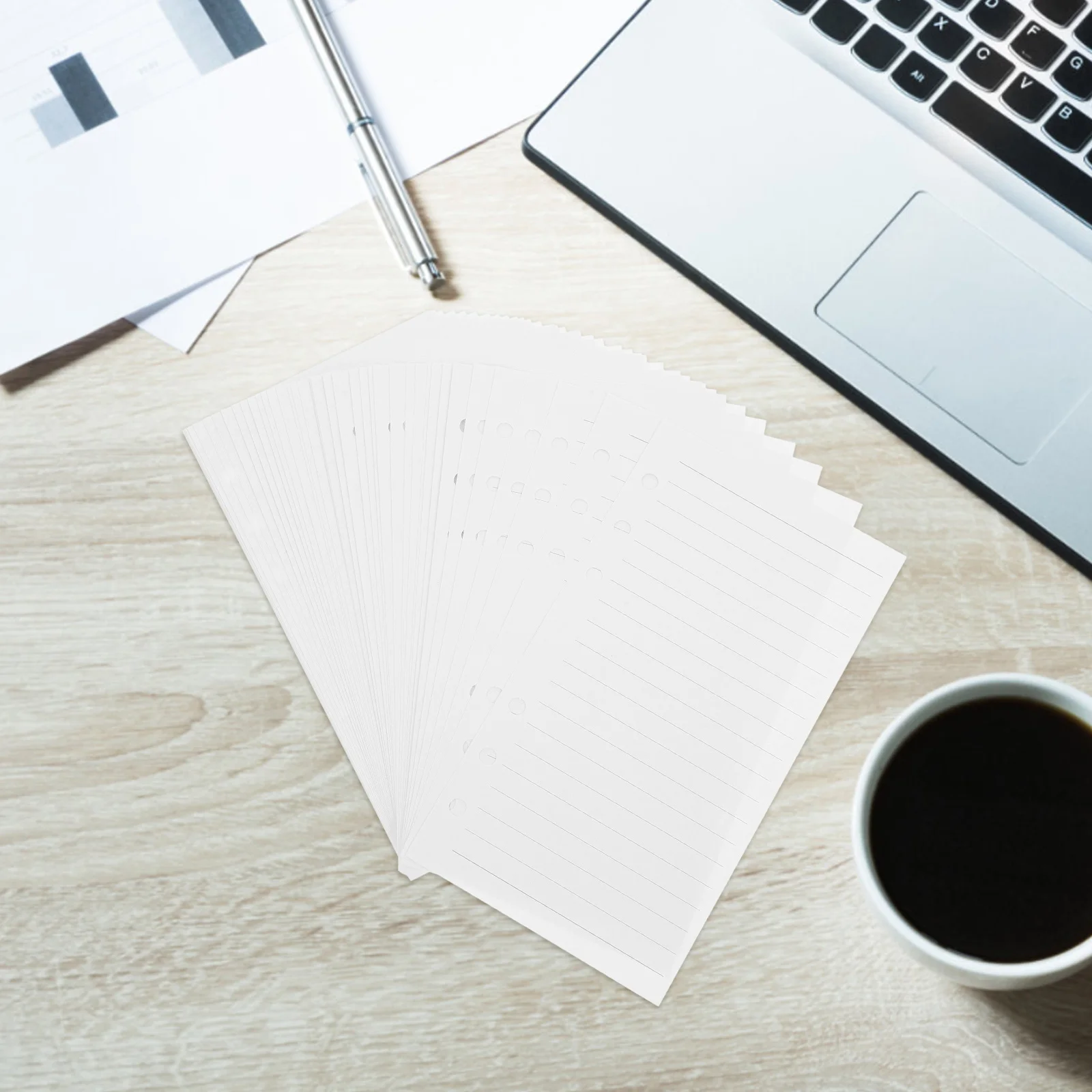 45 folhas de papel fichário de folhas soltas a6 6 furos planejador recarga suave forrado bloco de notas inserções de substituição escritório ampla governada enchimento