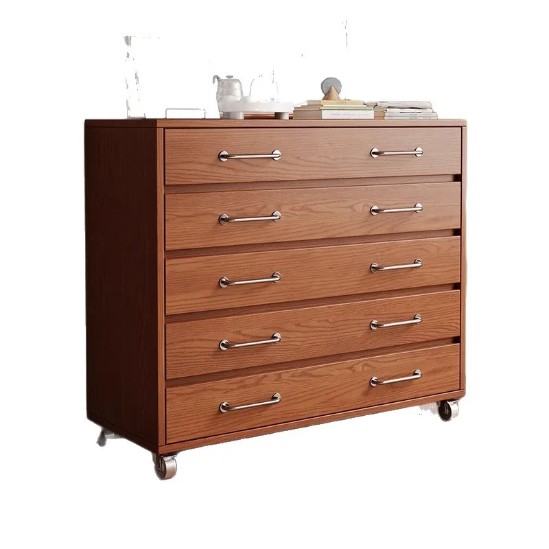 

Retro chest of drawers solid wood simple drawer type against the wall large capacity