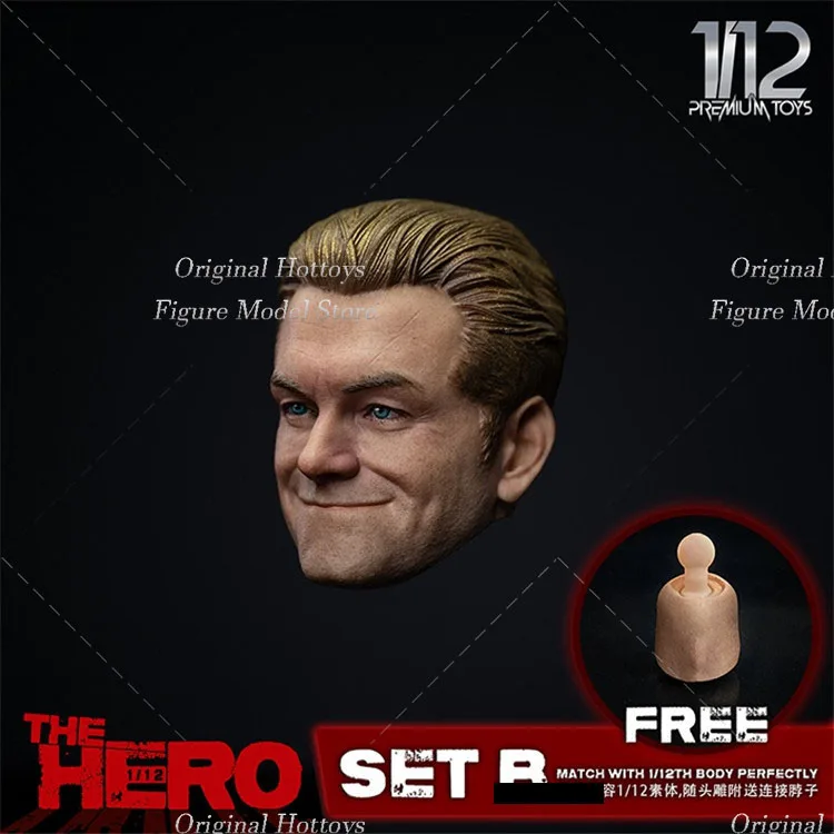 O Herói Europeu Americano Emoji Cabeça Escultura, Brinquedos Figura De Ação Dos Homens, Brinquedos Premium, Escala 1:12, PM9018, 6"