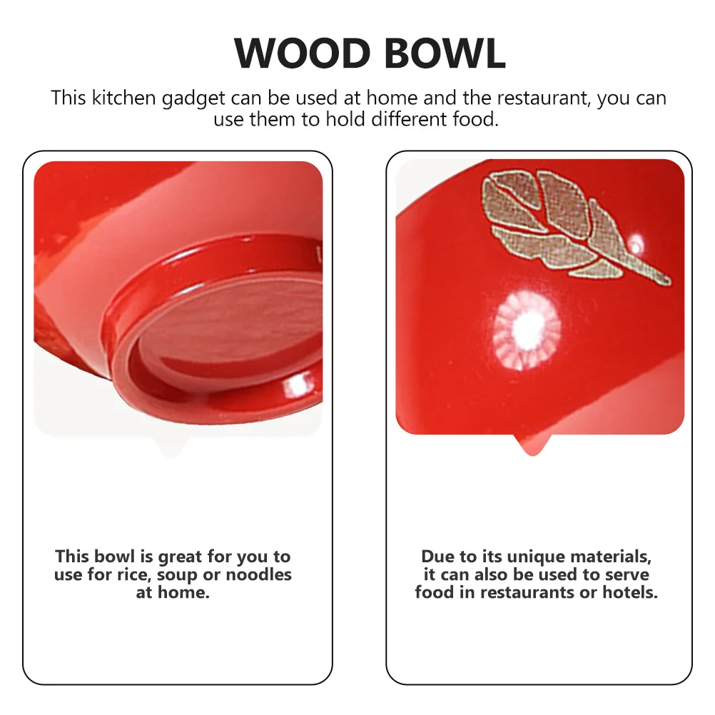 

Wood Bowl Acacia Material Smooth Surface Safe for Home Restaurant Use Rice Food Storage Kitchen Tool