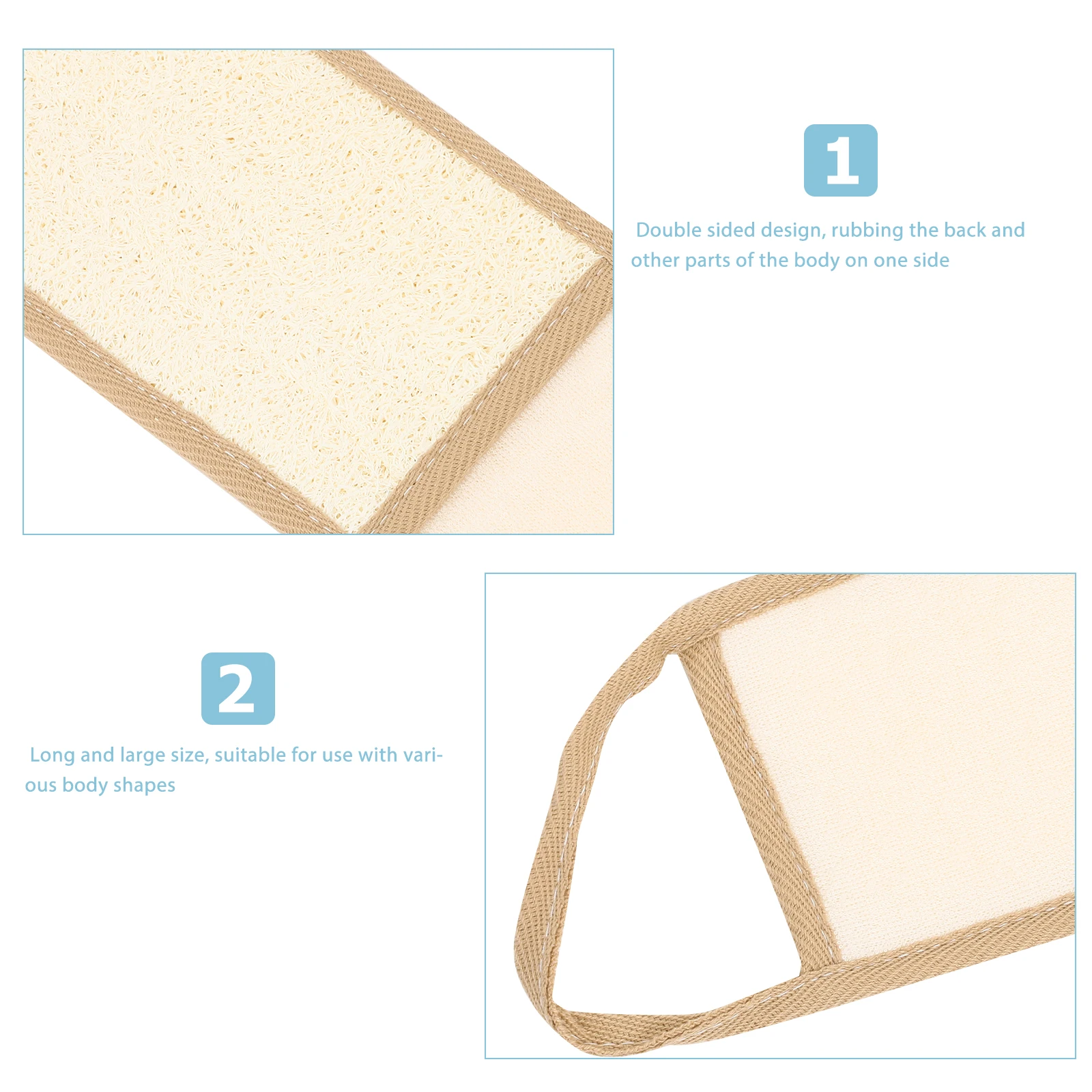 

Long Strap Exfoliating Back Scrubber Loofah Shower Washcloth For Body Scrubbing Bath Accessories Reusable Cloth Material