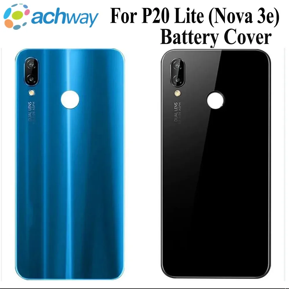 For Huawei P20 Lite Back Battery Cover Rear Glass Panel Door Housing Case Nove 3e Battery Cover With Camera Lens