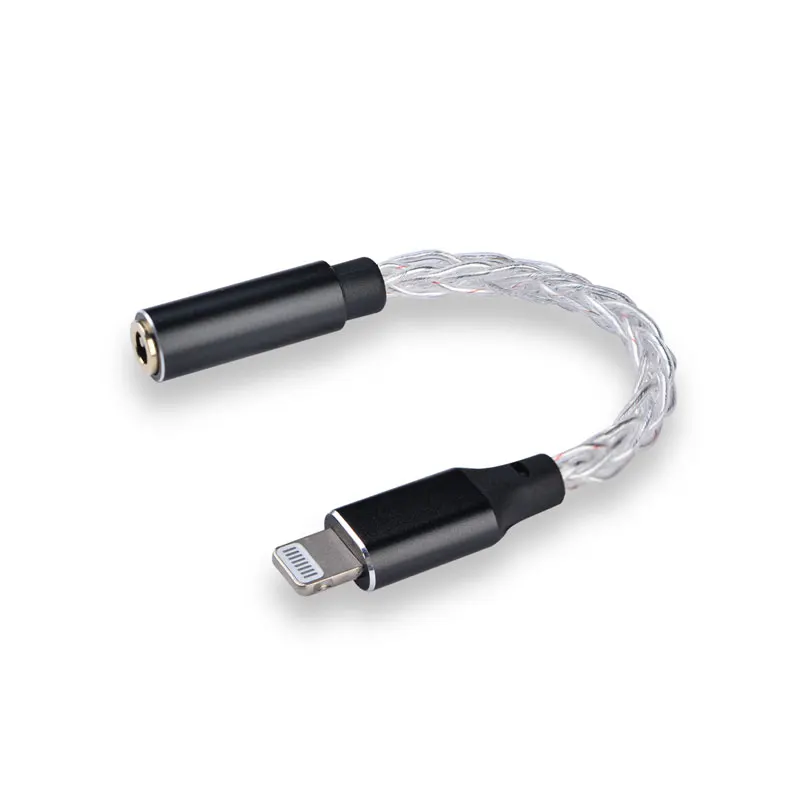 JCALLY JM08L HiFi Earphone Amplifier 3.5mm to Lightning Earphone Adapter C101 DAC 8 Stands Silver Plated MFI Cable for iphone