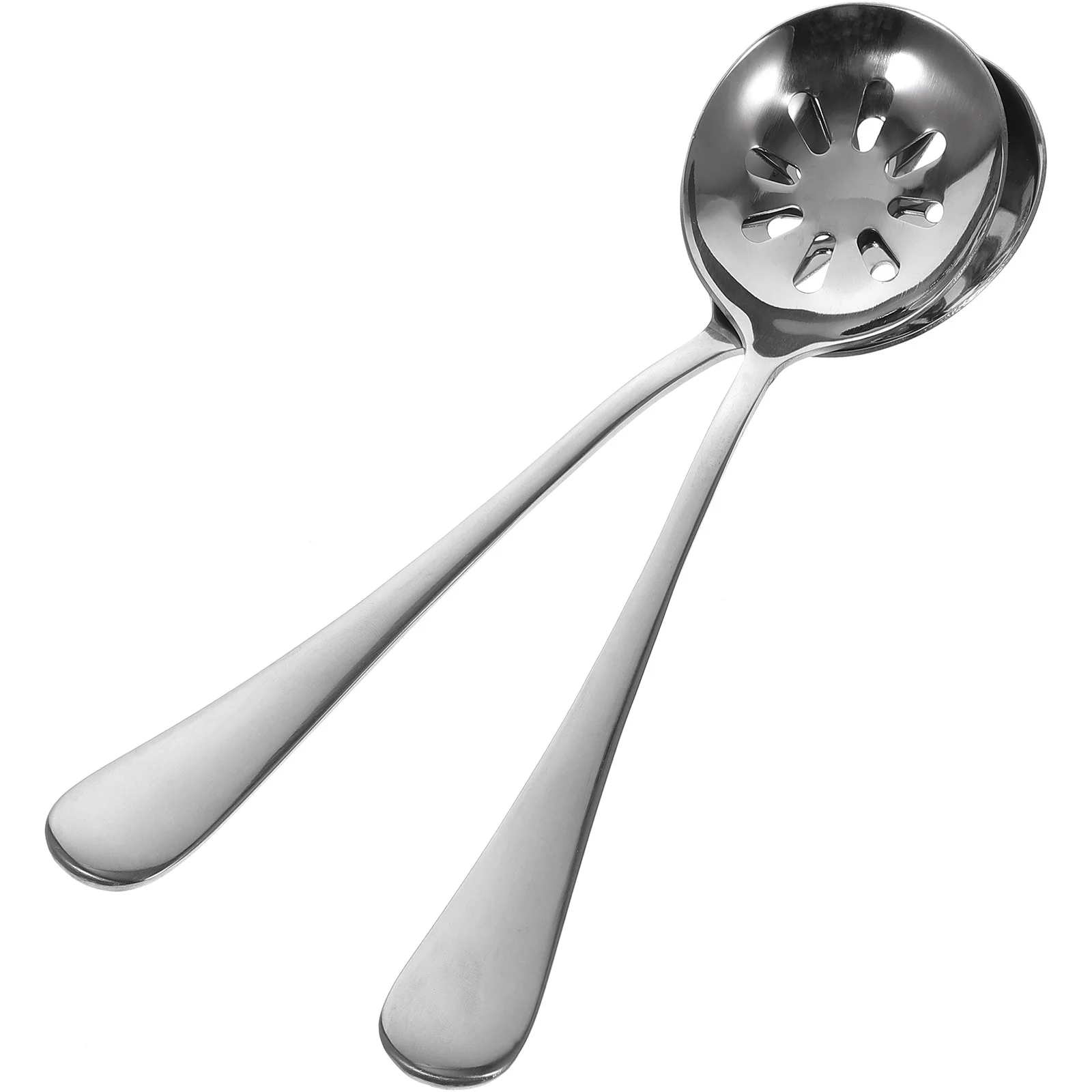 2 Pcs Tablespoon Stainless Steel Colander Sever Slotted Utensils Portable Pasta